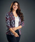 Black, White And Red Printed Blazer